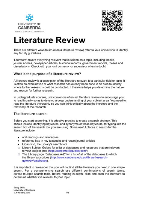 Sample Literature Review Of An Action Research A Literature Review Is