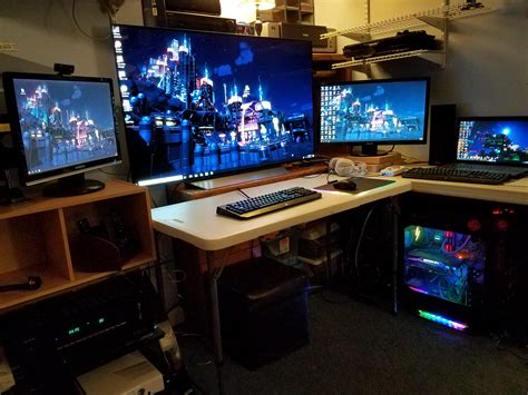 Combined My Home Theater And My Pc Setup For 4k Oled 71 Surround