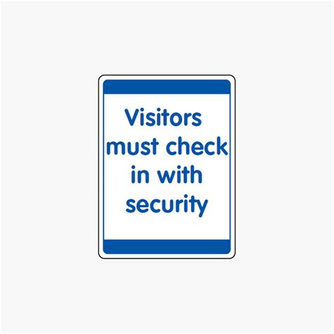 Self Adhesive 400x300mm Visitors Must Check In With Signs Safety Sign Uk