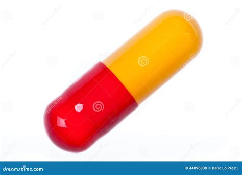 Red And Yellow Capsule Stock Photo Image Of Closeup 44896838