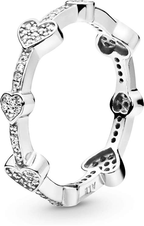 Pandora Alluring Hearts Silver Ring Ring Amazonca Home And Kitchen