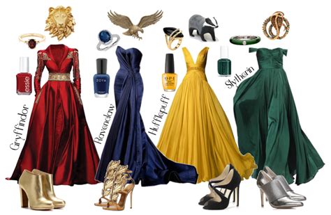 Hogwarts House Gowns Outfit Shoplook Harry Potter Outfits Harry