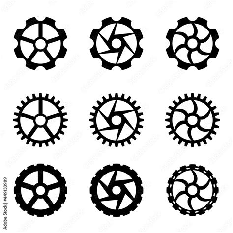 Gears Icon Gear Design Mega Collection Gear Wheel Icon Set Collection Simple Gear Wheel