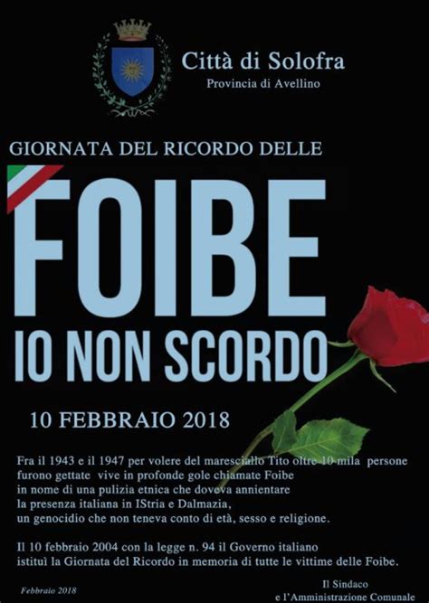 Giorno Del Ricordo Delle Foibe Solofra