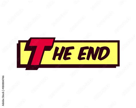 The End Words Comic Book Style Frame Text Typography Retro Comics