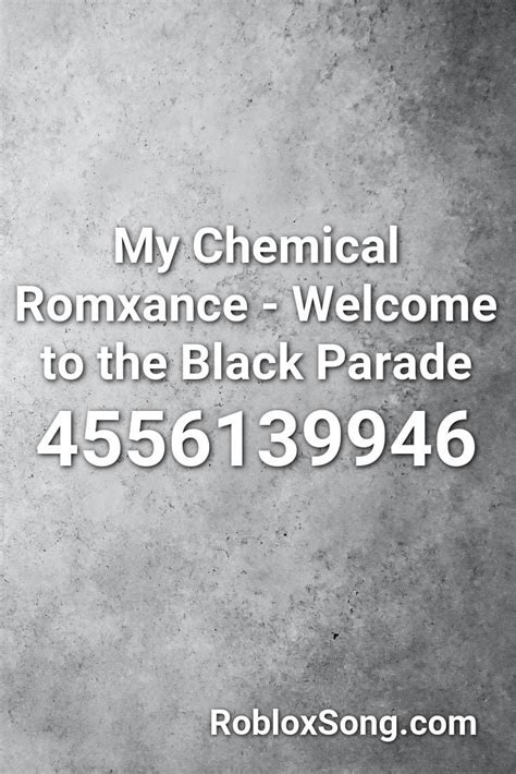 If you are looking for more roblox song ids then we recommend you to use bloxids.com which has over › get more: My Chemical Romance Roblox Ids / Try to search for a track ...