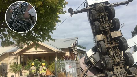 Crane Crashes Into Melbourne Houses Flattens Block And Injures Two