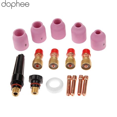Dophee Tig Welding Torch Stubby Gas Lens Kit Cup Collet Body Nozzle For