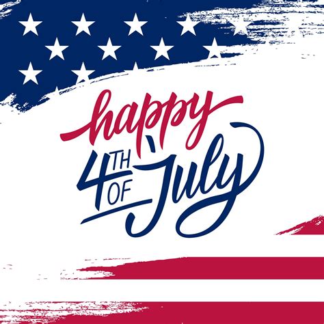 Happy Independence Day Greeting Card With Brush Stroke Background In United States National Flag