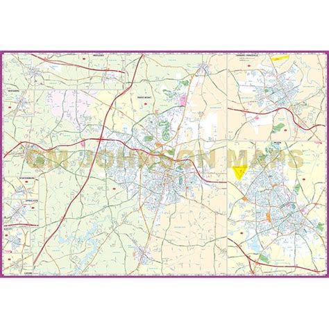 Rocky Mount Wilson Tarboro North Carolina Street Map Gm Johnson Maps