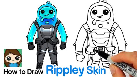 How To Draw Fortnite Rippley Skin Youtube