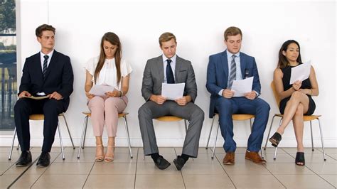 Group Of Job Candidates Waiting For Interview In Office Stock Video ...
