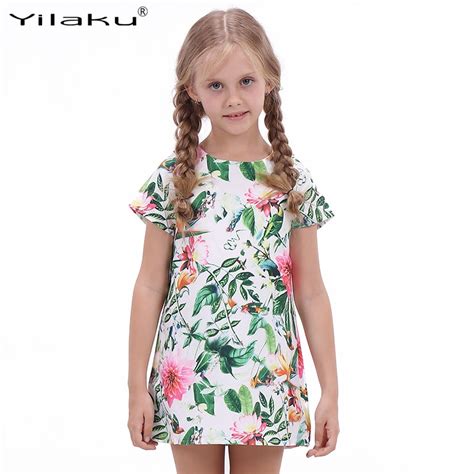 Yilaku Little Girls Casual Dresses Baby Girls Clothes Kids Short Floral