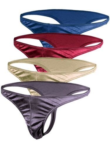 Satin Mens Thongs Underwear Panties Silky Sexy Man G String Undies