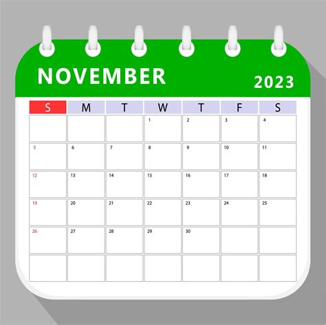 November 2023 Calendar Planner Template Vector Design 15119072 Vector
