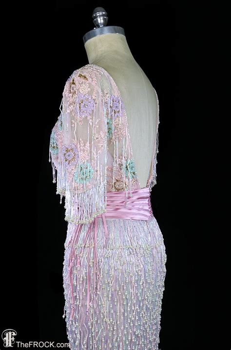 zandra rhodes beaded fringe dress 1980s avant garde … gem