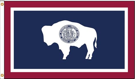 Nylglo Wyoming State Flag 5 Fth X 8 Ftw Indoor Outdoor 5jft6