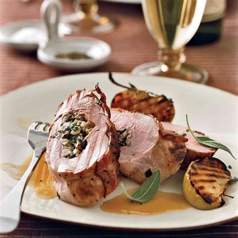 Stuffed Pork Tenderloins With Bacon And Apple Riesling Sauce Recipe