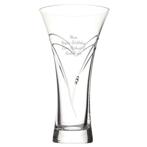 Personalised Swarovski Crystal Heart Vase Engraved By Keepitpersonal