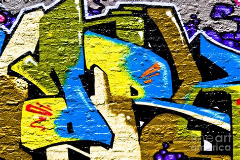 Abstract Graffiti Detail On The Brick Wall Painting By