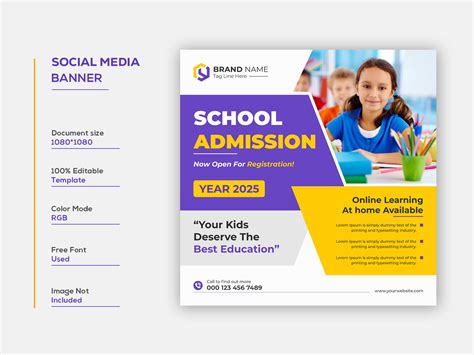 School Admission Social Media Post Template By Shahin Uddin On Dribbble