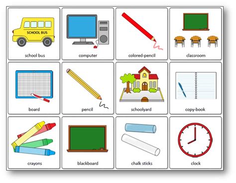 Classroom Objects Memory Game Free Printable Speak And Play English