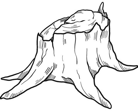 Tree Stump Coloring Page Colouringpages