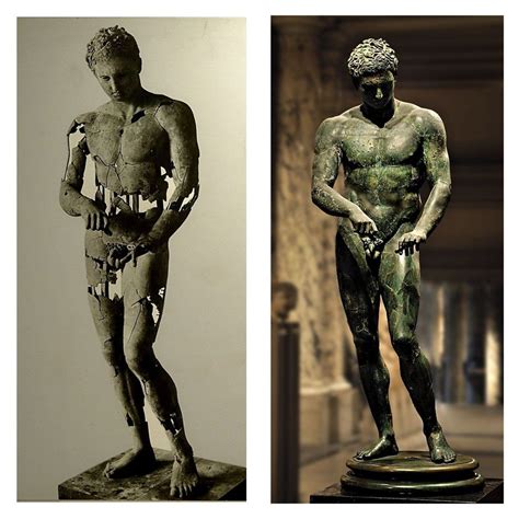 Bronze Statue Of The Ancient Greek Athlete Known As The