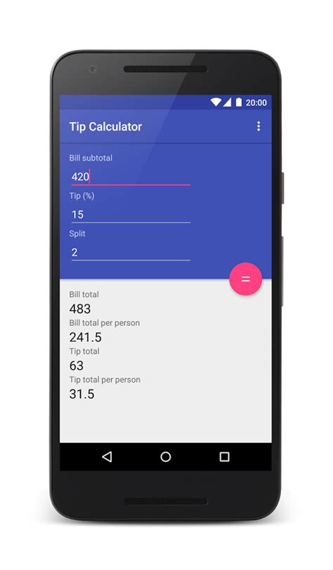 + the tip calculator app needs to show that the app works and that the math is correct for at least two different bill amounts. Tip Calculator Android App - Uplabs