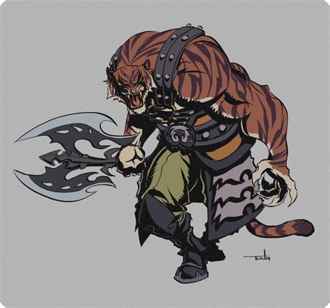 Tiger Warrior Fantasy Character Design Character Art Concept Art