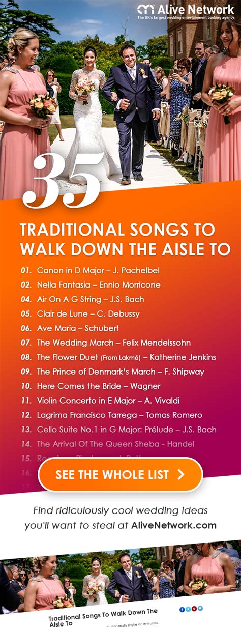 Traditional Ceremony Entrance Songs Chosen By Wedding Music Insiders Wedding Procession Songs