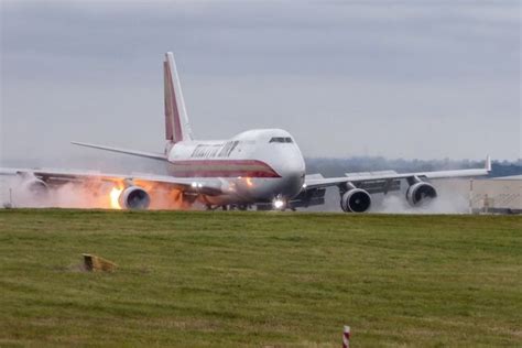 Plane Bursts Into Flames After Making Loud Bang On Botched Landing At