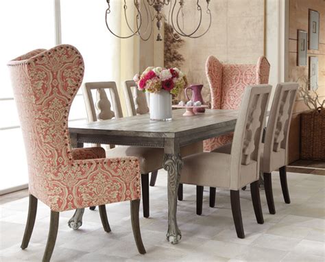 Magnificent Wingback Chair In Dining Room Traditional With