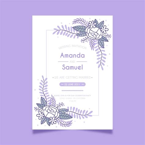 Free Vector Floral Wedding Card