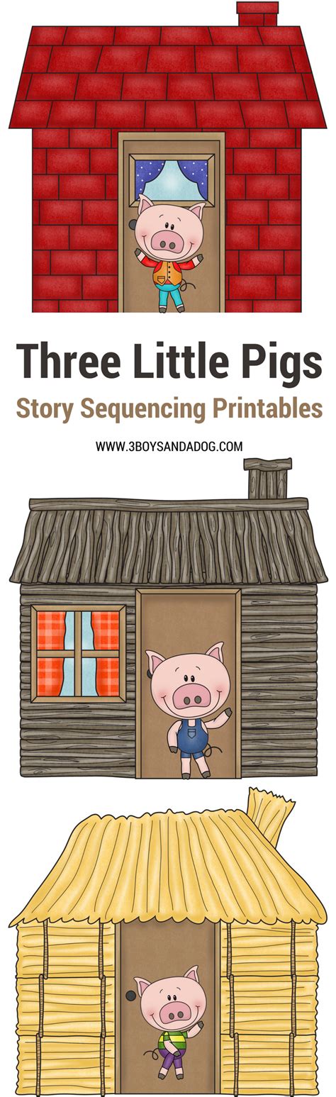Three Little Pigs Story Sequencing Printable Cards Little Pigs Three