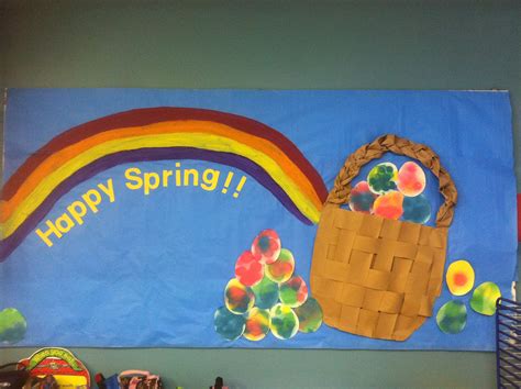 Bulletin boards are valuable pieces of real estate that can communicate important information. Spring Bulletin board, Easter, Easter Eggs, Rainbow ...