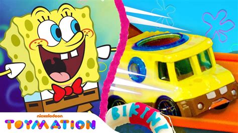 Spongebob Toy Cars Super Speed Race In Bikini Bottom 🚗 Toymation
