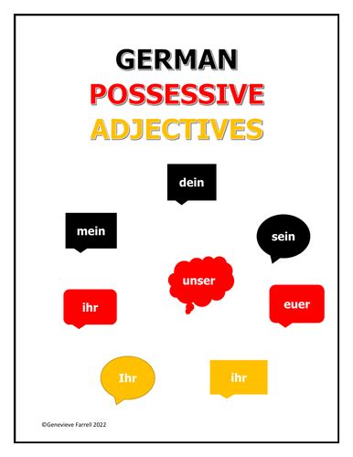 German Possessive Adjectives Expressing My Your His Her