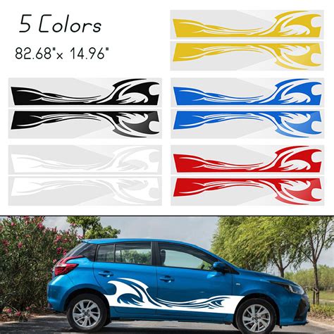 210cm38cm Sports Stripe Pattern Style Car Stickers Vinyl Decal For