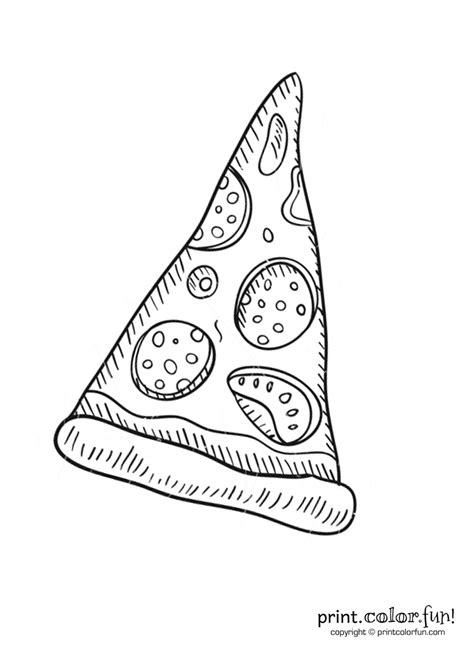 April 22, 2021 by coloring. Slice of pepperoni pizza coloring page - Print. Color. Fun!
