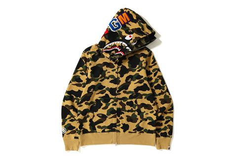 Bape 1st Camo Double Shark Hoodies Hypebeast