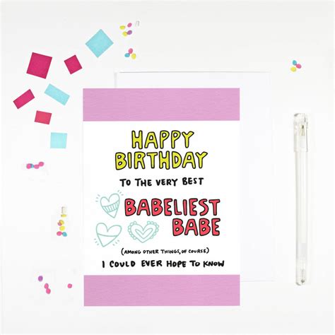 Happy Birthday Babe Birthday Card For Girlfriend By Angela Chick