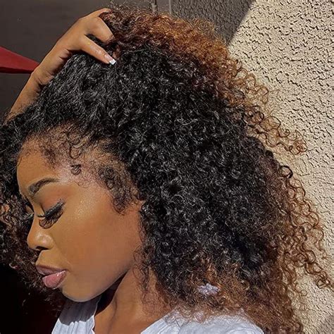Kinky Edges Lace Front Wig With Curly Baby Hair Ombre Lace