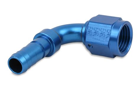 Earls 709106erl Earls Auto Crimp Hose End 90 Degree Size 6 Blue