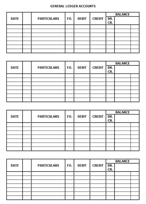 General Ledger Forms Free | AC 102 - Blank Working Papers