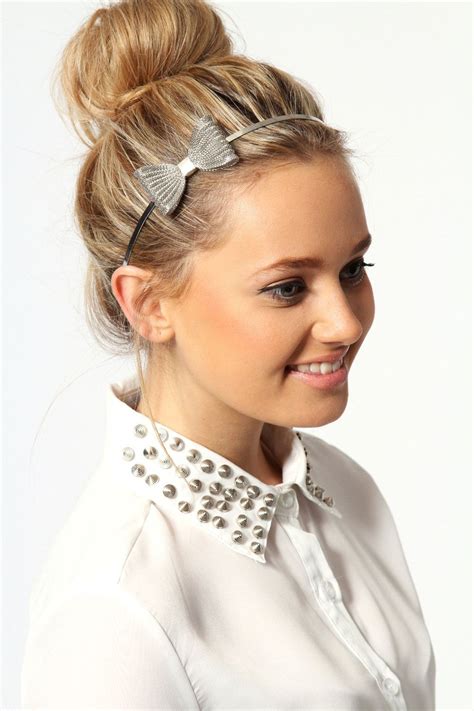 Imogen Metal Structured Bow Headband Cute Headband Hairstyles