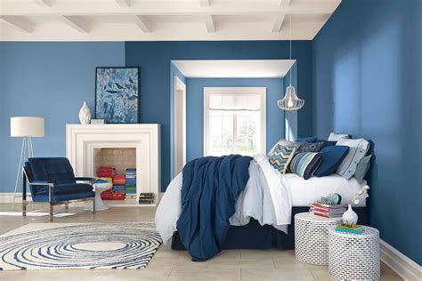 Warm Paint Bedroom Wall Colors Shades Featuring Blue