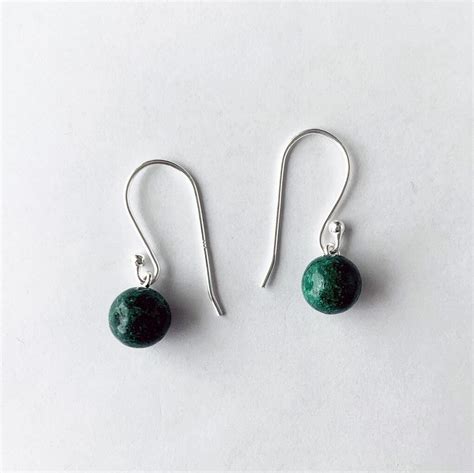 Veda Collection Emerald Sphere Dangle Earrings Asia West
