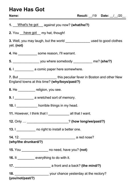 101 Printable Have Has Got Pdf Worksheets With Answers Grammarism