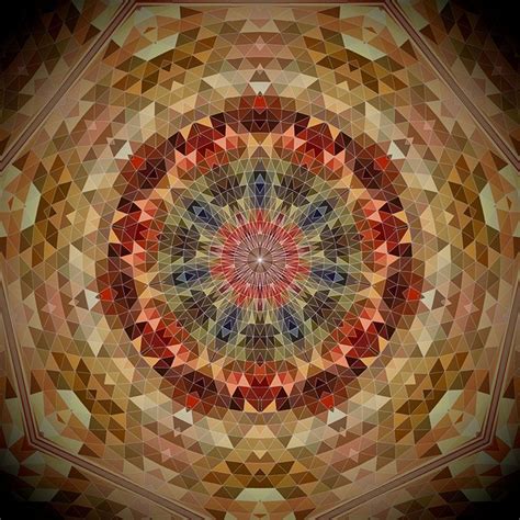 Geometric Art Kaleidoscope Circular And Triangular Composition